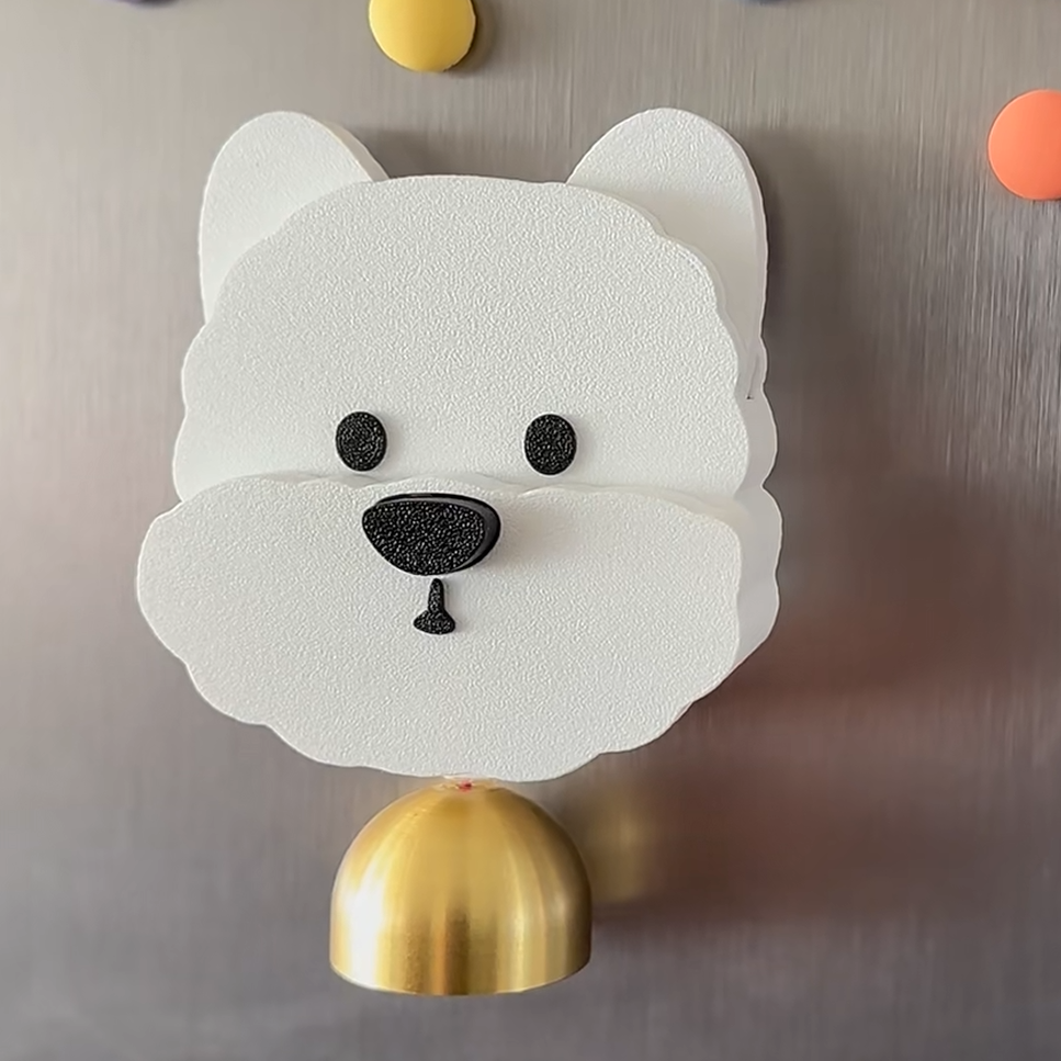 🌟Cute Pet Doorbell Fridge Magnet – Press the Nose & Watch the Ears Wiggle!