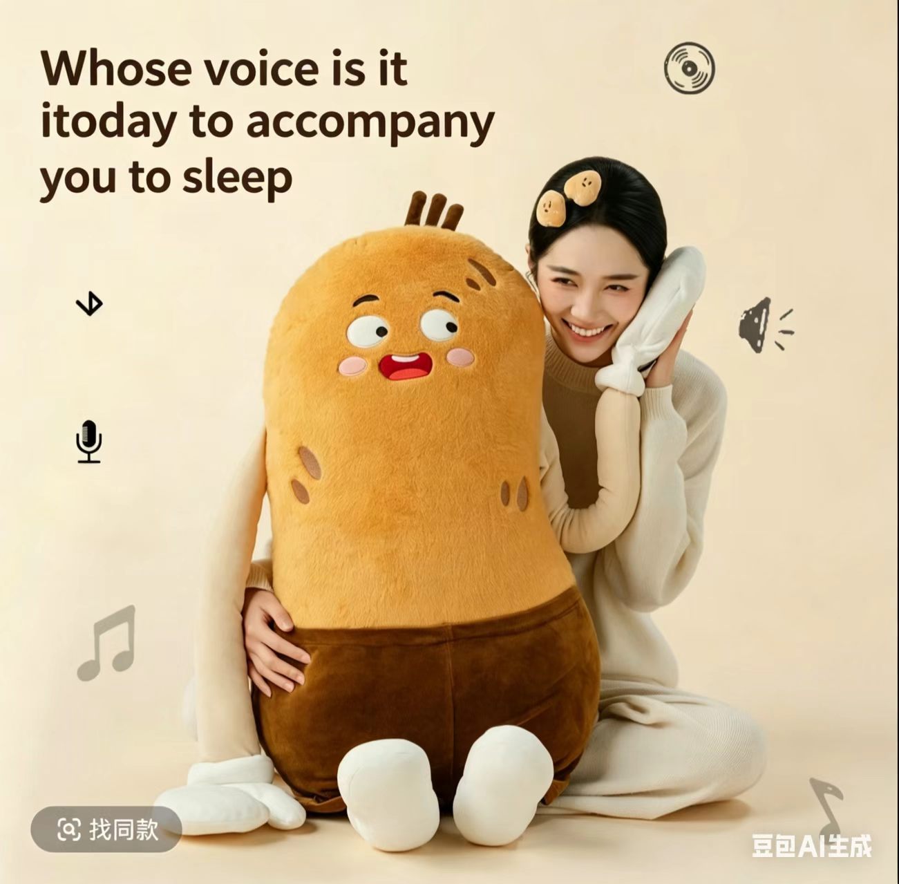 Sleep Soothing Patting Plush Pillow – Comforting & Huggable