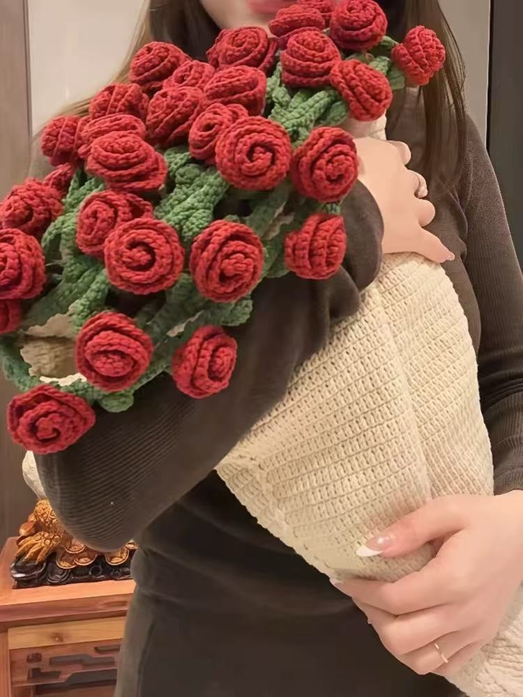 Handmade Crochet Rose Bouquet Blanket (Finished Product)